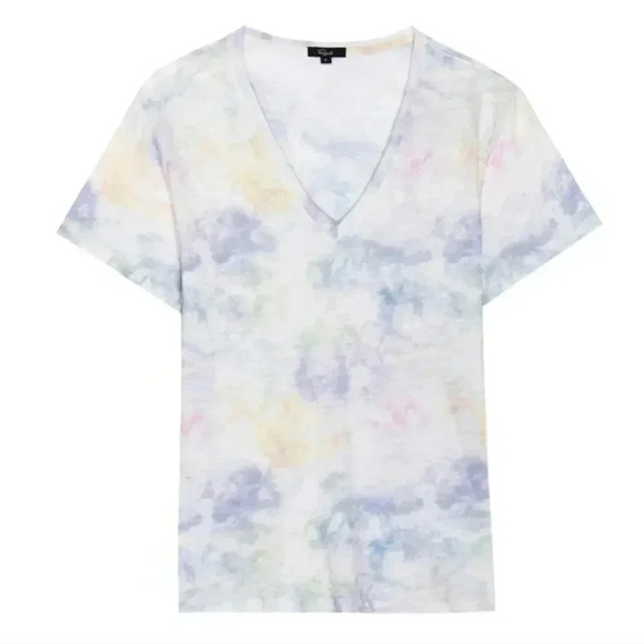 Rails Cara V-neck Slub Cotton Jersey Rainbow Tie Dye Tee Shirt Flawed XXL - Picture 3 of 13